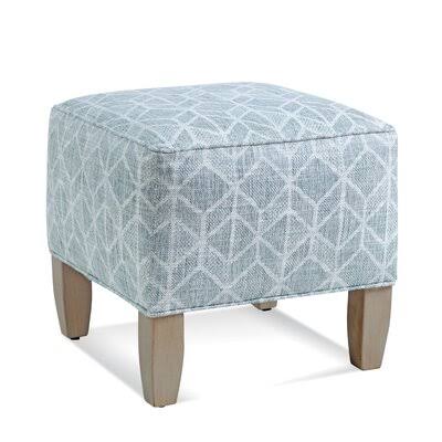 Blue and Cream Stripe Square Ottoman R55836