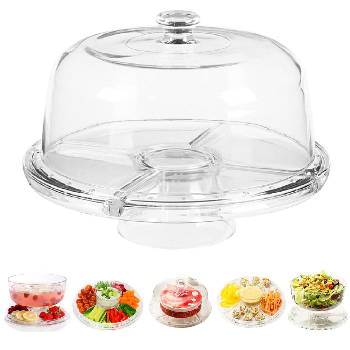 Cake Stand Serving Platter with Dome U71303