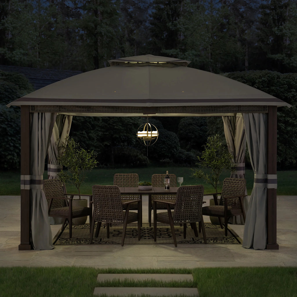 11' x 13' Gray Rectangle Soft-top Gazebo C76963