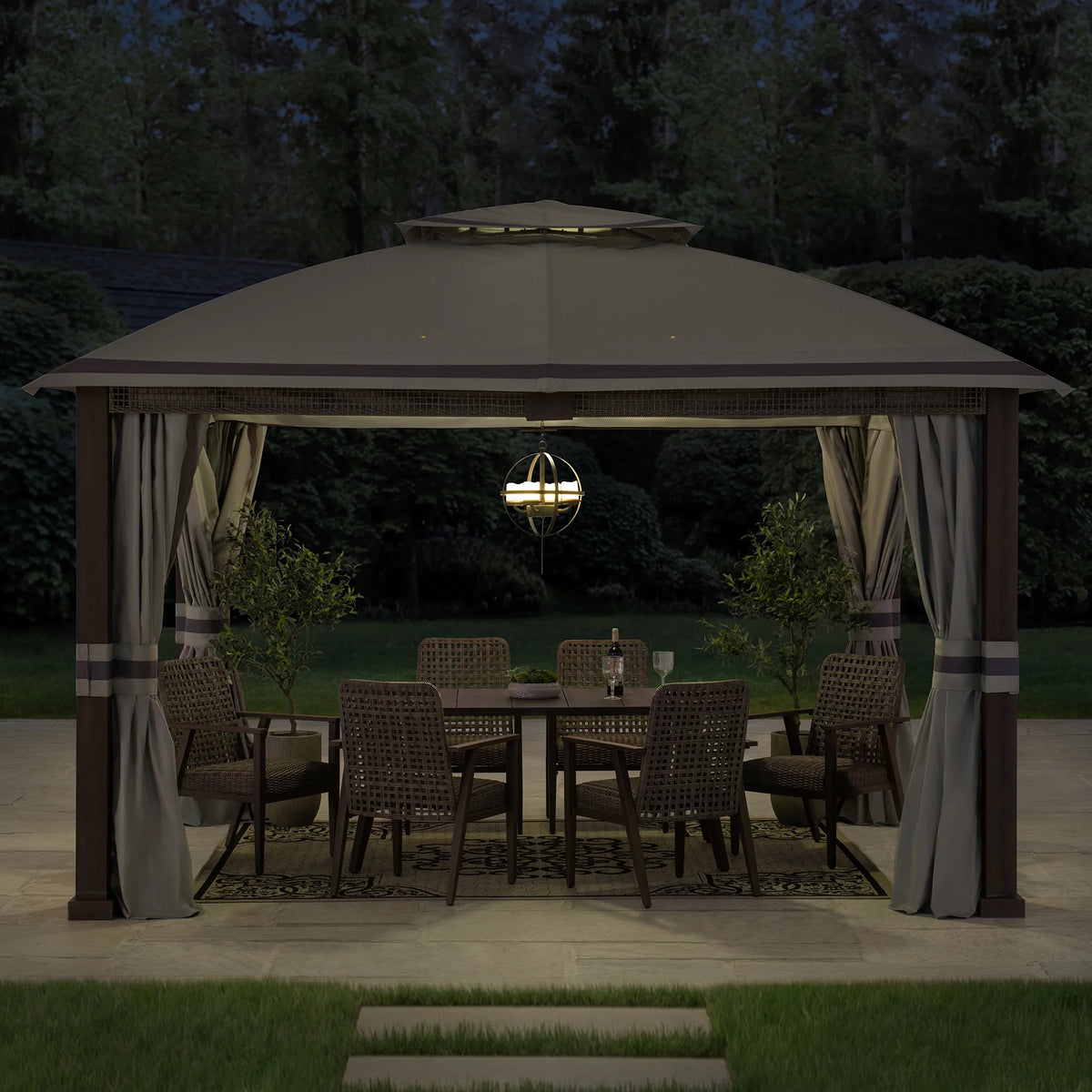 11' x 13' Gray Rectangle Soft-top Gazebo C76963