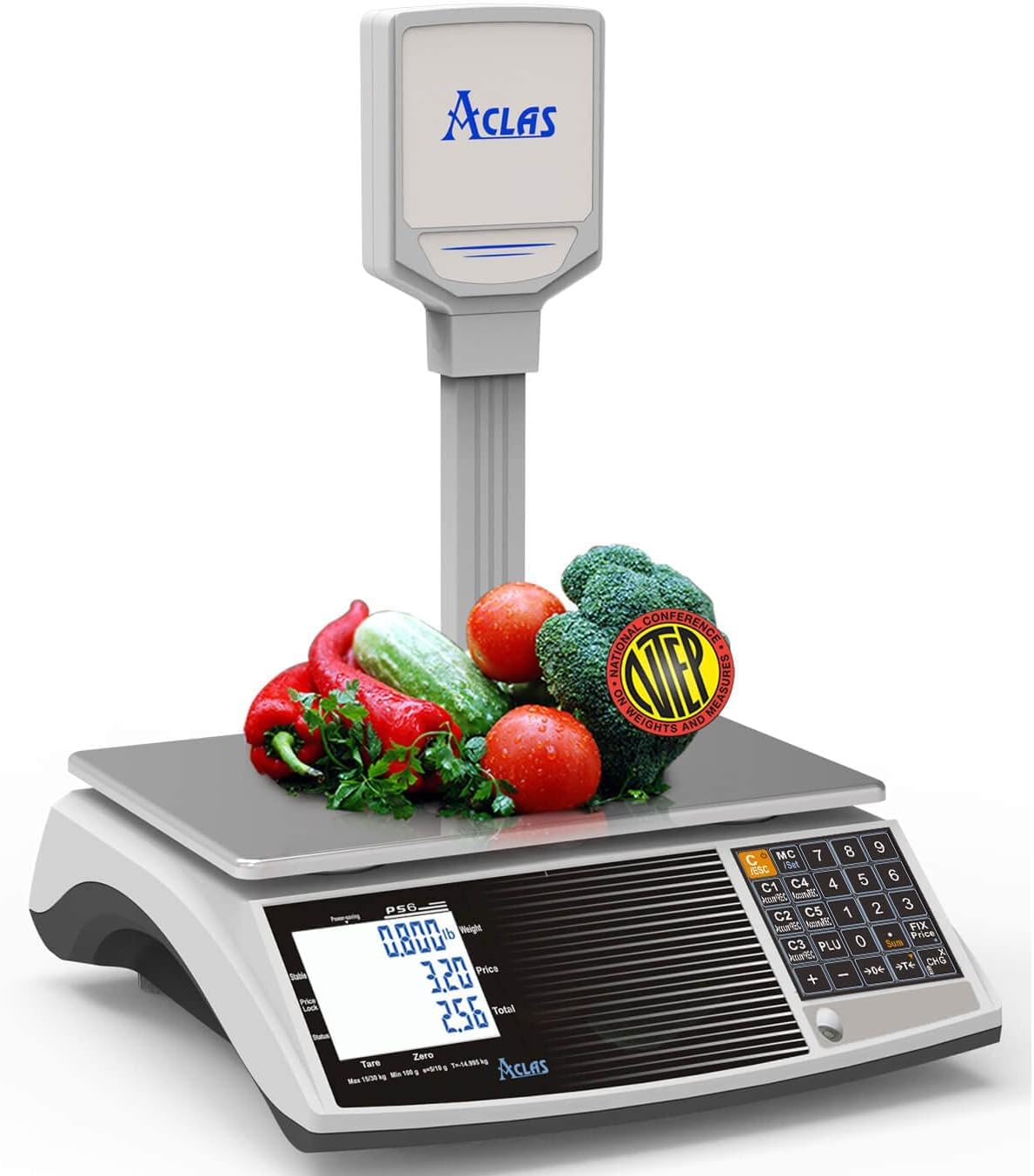 60lb Capacity Digital Price Computing Scale with Pole J539629
