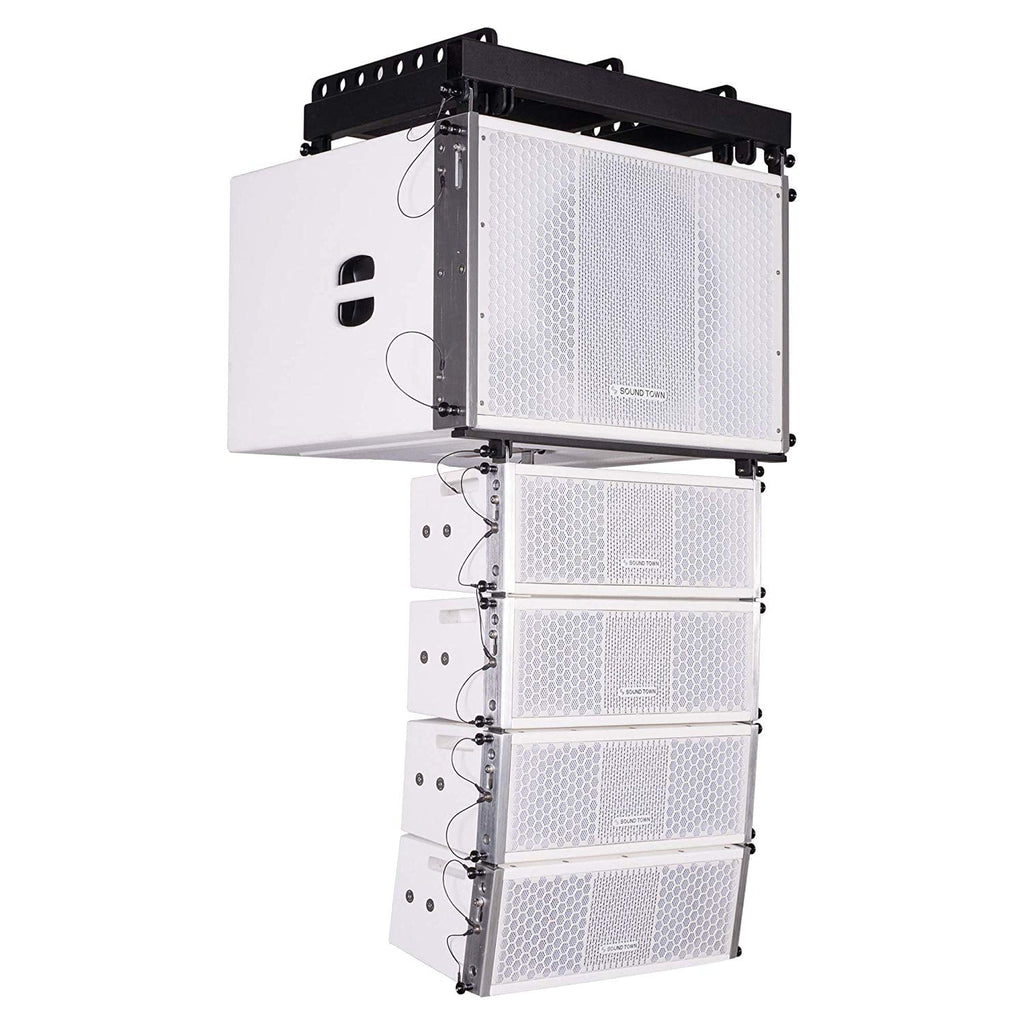 White Line Array Speaker System with 15-inch Subwoofer and Four 2 X 5-inch Speakers X208058