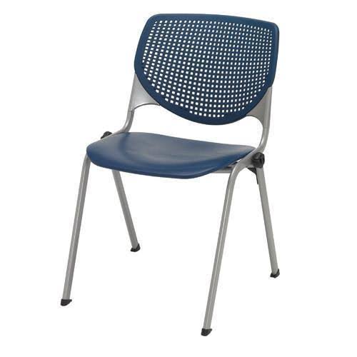 Sky Blue Poly Stack Chair with Perforated Back G5364