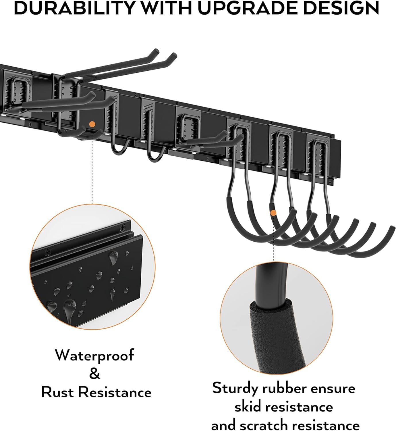 12 PCS Adjustable Steel Garage Storage Rack with 9 Wall Hooks and Hanger O2866