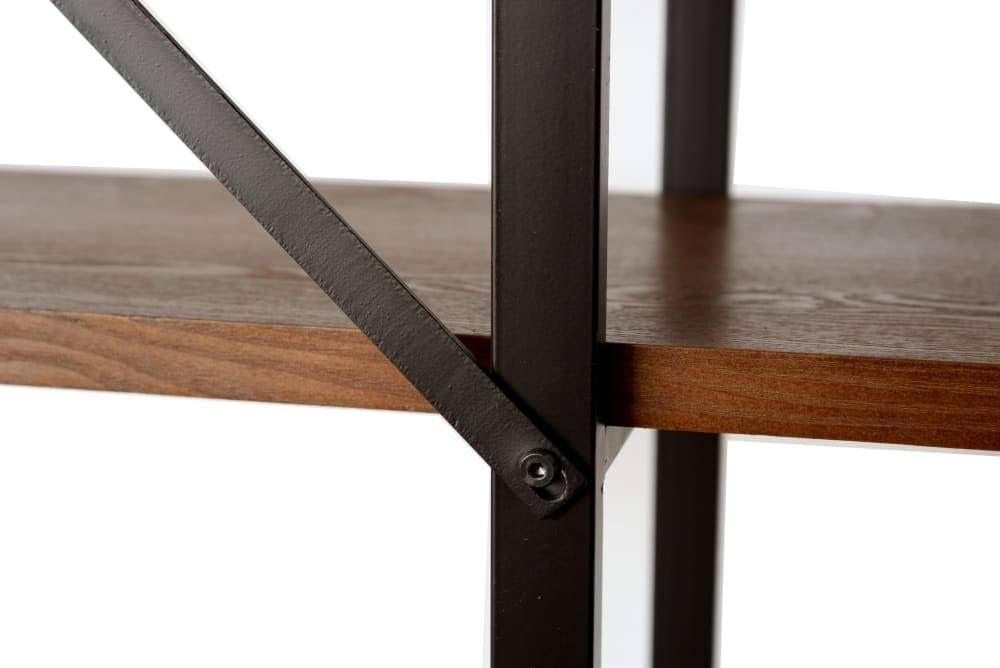 Walnut 5-Shelf Bookcase Brown Metal Z158469