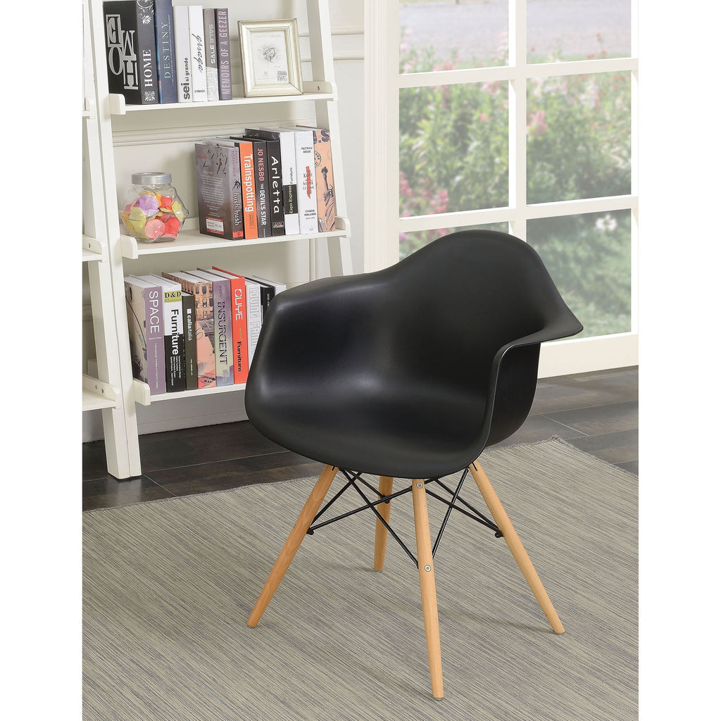 Light Brown Wood Flared Arm Dining Chairs Set of 2 J8943