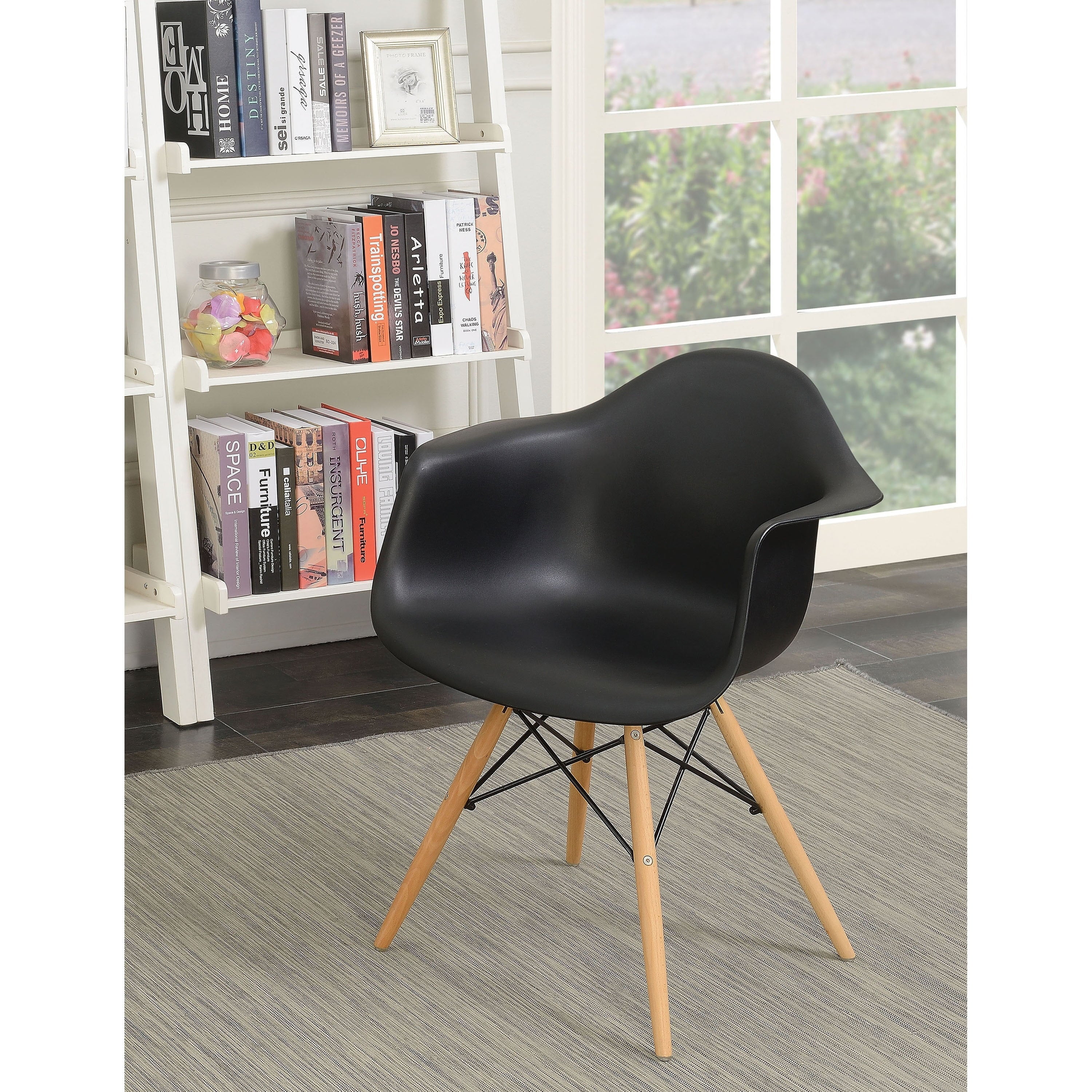 Light Brown Wood Flared Arm Dining Chairs Set of 2 J8943