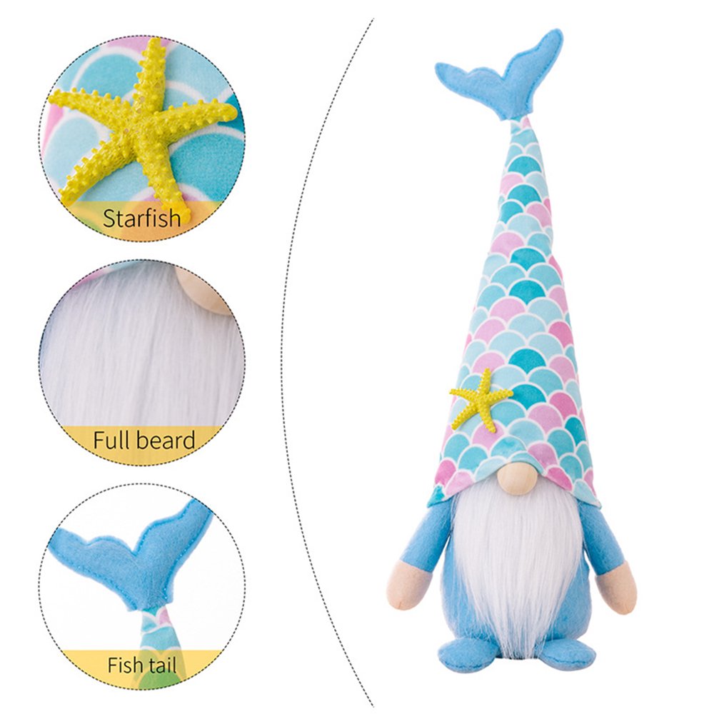 Mermaid Tail Gnome Doll Plush Handmade Christmas Decoration Z6525