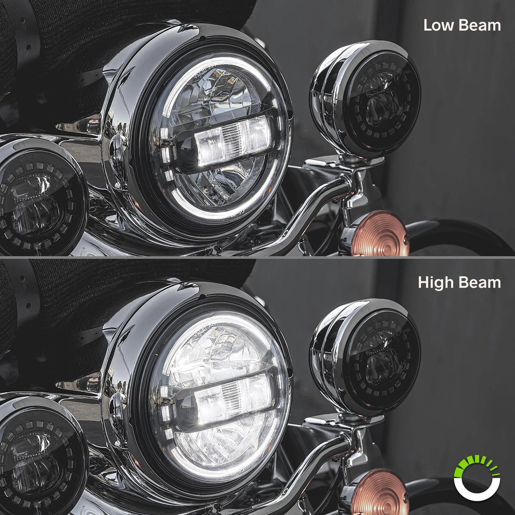 Black 7" HALO DRL LED Headlight O41929