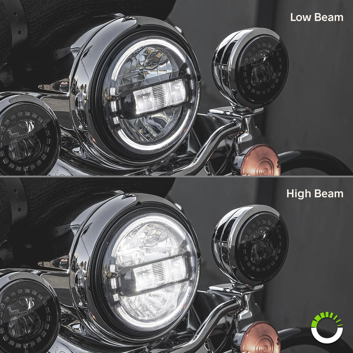 Black 7" HALO DRL LED Headlight O41929