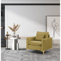 Velvet Club Chair with Gold Tone Metal Y-Legs and Decorative Pillow H175647