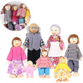 7 Pieces Wooden Dollhouse Family Set Mini People Figures V397