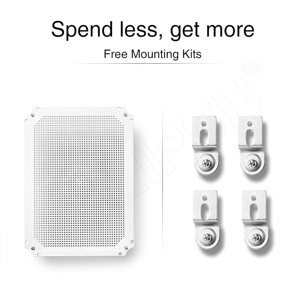 Clear Hinged Cover Junction Box with Mounting Plate, IP67 Waterproof ABS Plastic Grey R378742