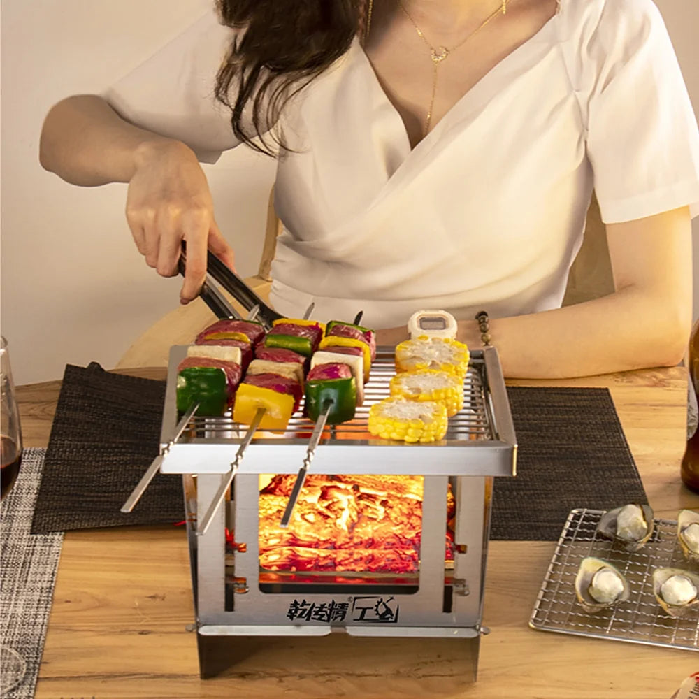 Stainless Steel Portable Wood Stove Bbq Grill N3069