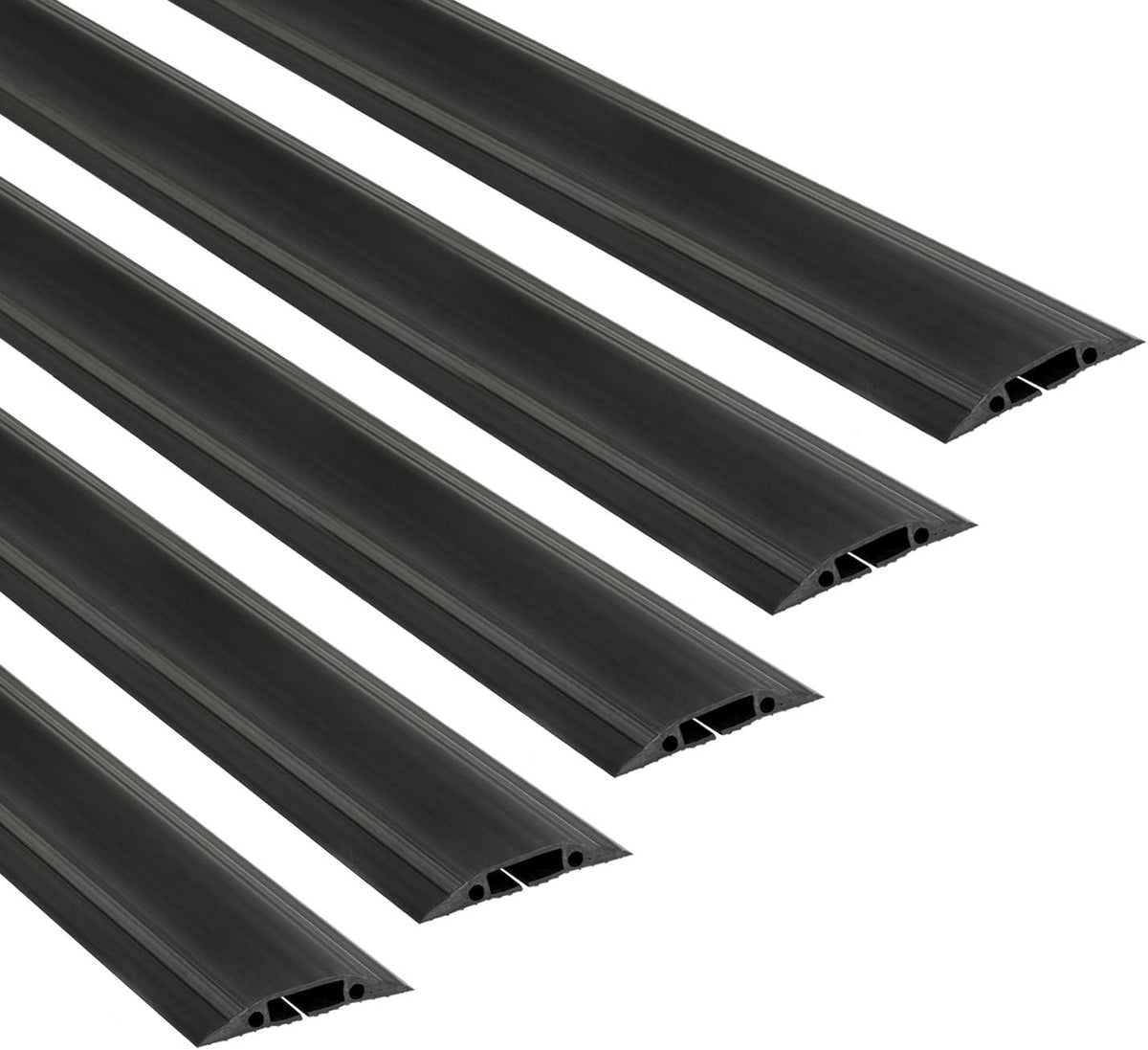 6ft Linkable Floor Cord Cover Cable Protector 5 Pack Black V420