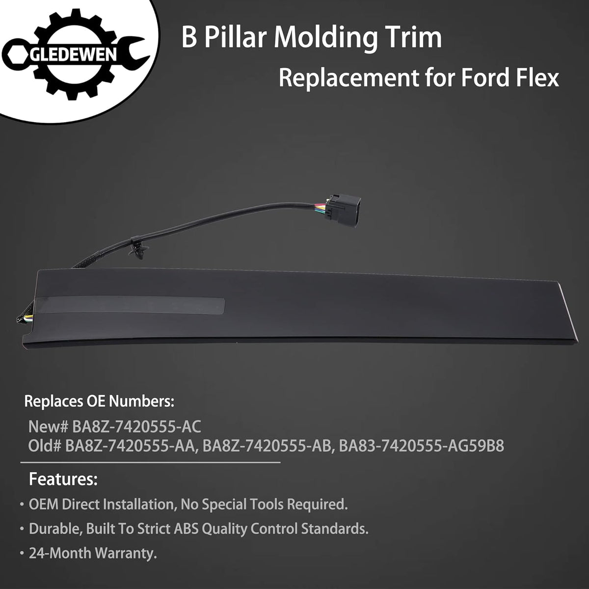 B Pillar Molding Trim with Door Entry Keypad, Driver Front Left Outer LH Side W207525