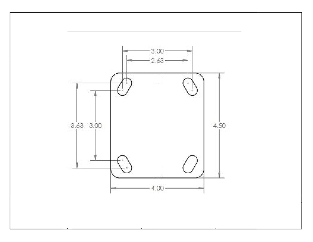 5x2 Polyurethane on Aluminum Caster Set with Mounting Hardware V12169