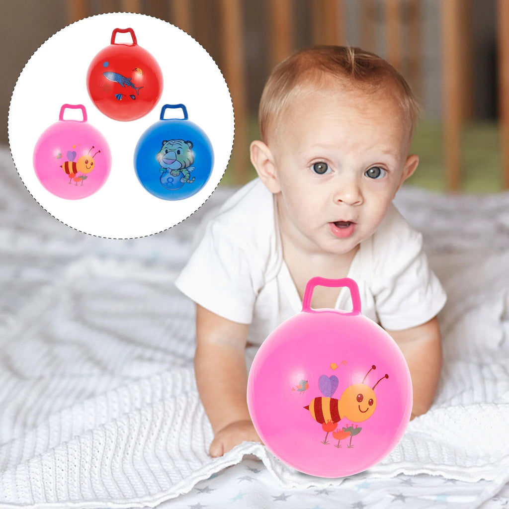 3Pcs Inflatable Hopper Balls with Handle M49079