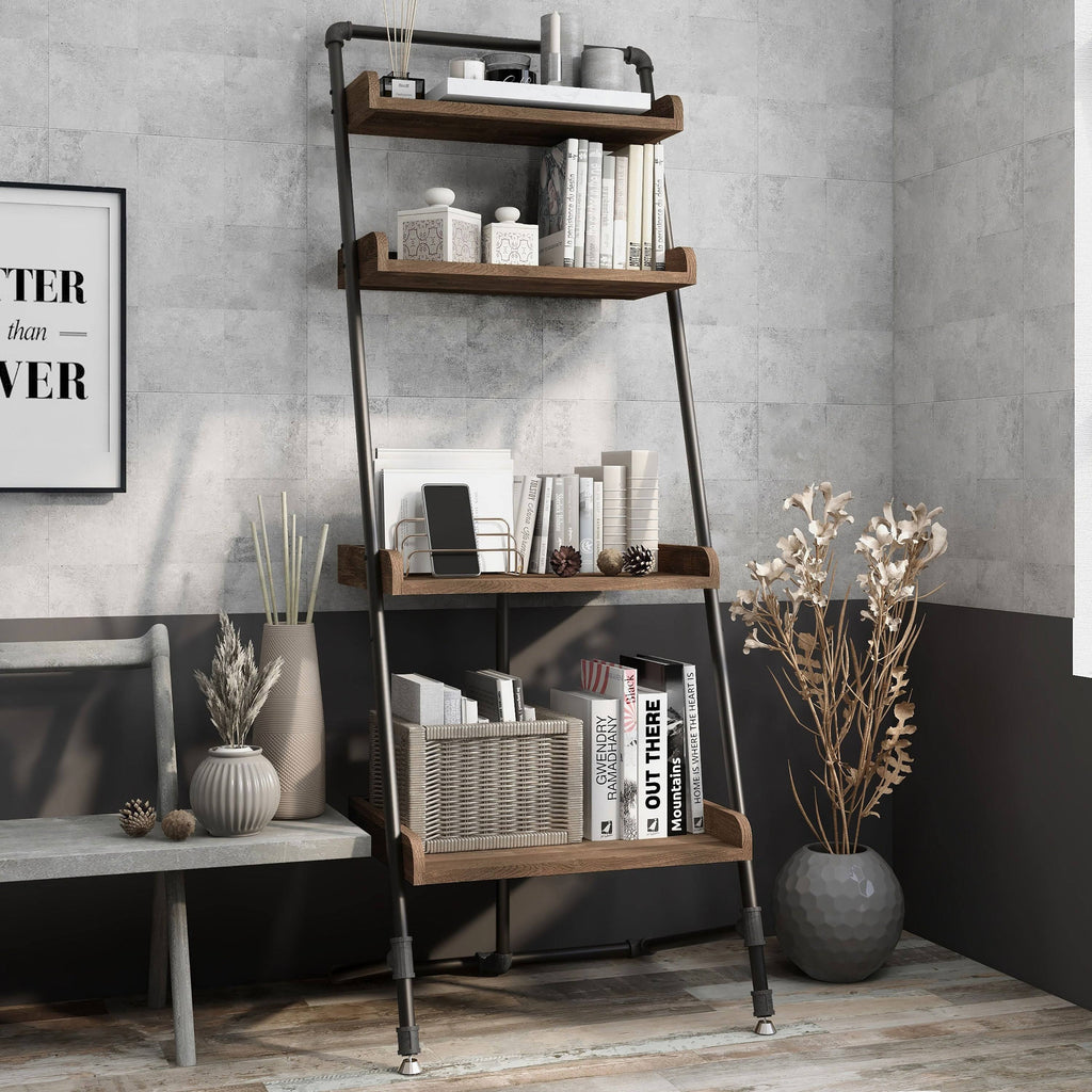 Light Hickory 2-Piece Desk and Display Shelf Set S923823