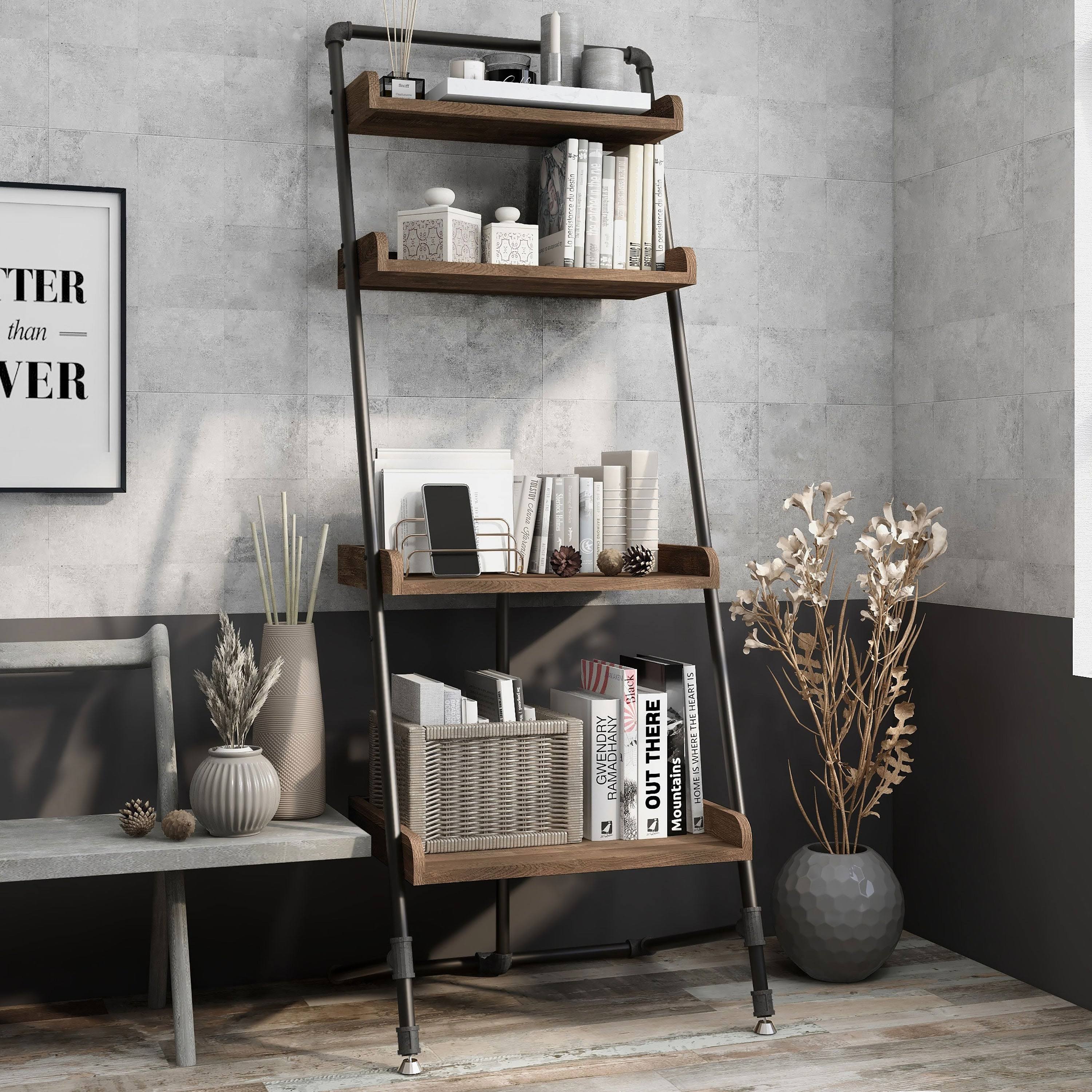 Light Hickory 2-Piece Desk and Display Shelf Set S923823