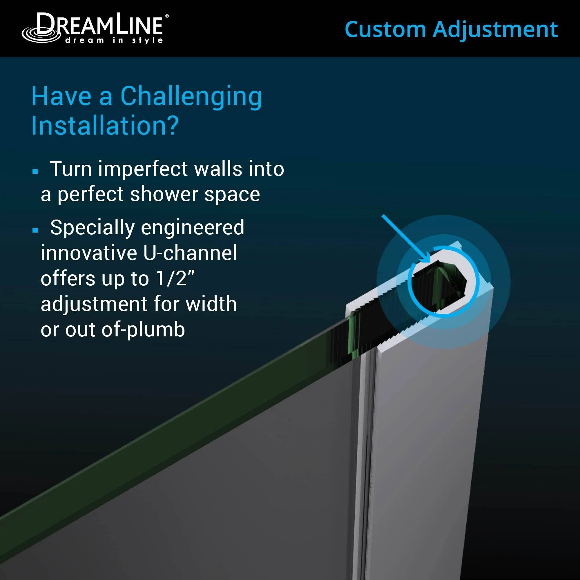 Brushed Nickel Hinged Shower Door N169