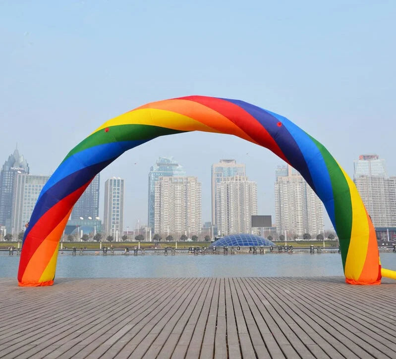 39.4ft Inflatable Rainbow Advertising Arch Oxford Cloth with Fixed Rope T176238