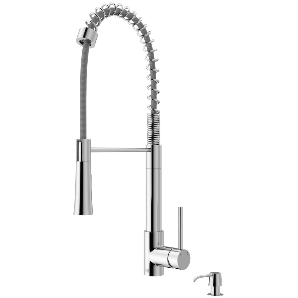 Chrome Pull-Down Spray Kitchen Faucet with Soap Dispenser K67313