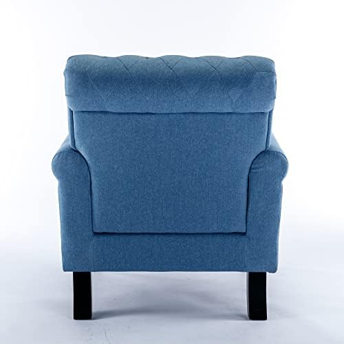 Chenille Fabric Accent Chair with Footrest D8925