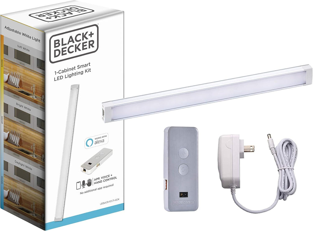Under Cabinet Lighting Kit, Adjustable LEDs, 9 Bars, White N67895