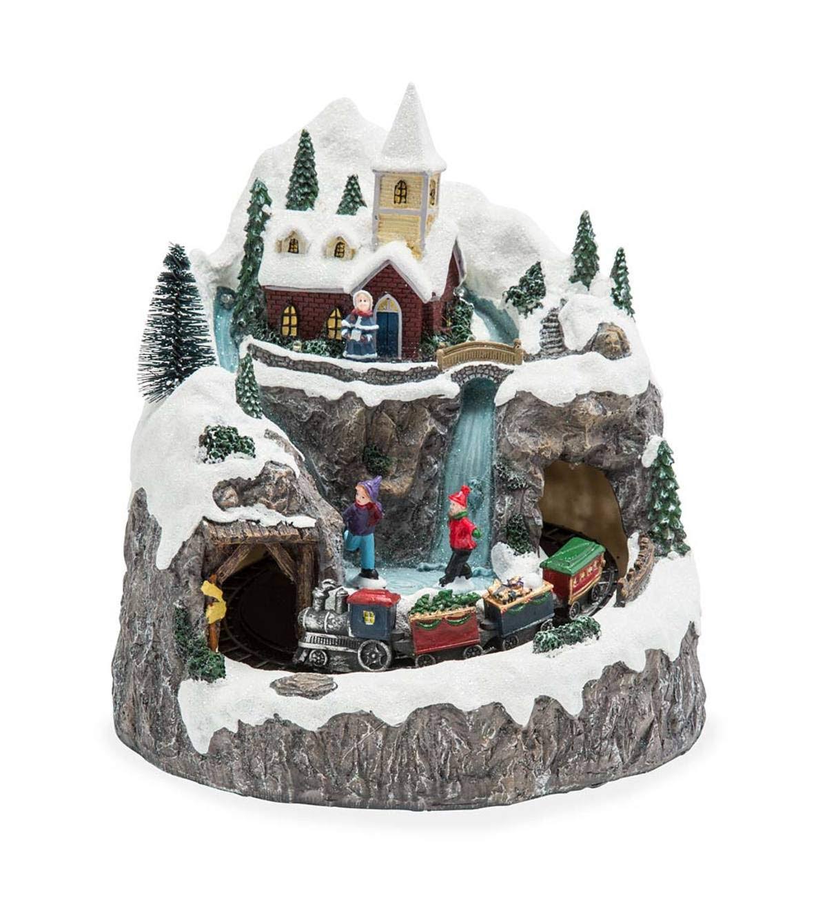 Lighted Musical Christmas Village with Train P8691
