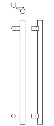 Satin 316 Stainless Post Mount Offset Pull Flat Ends 84x22 CtC 96x22 L Overall R3566