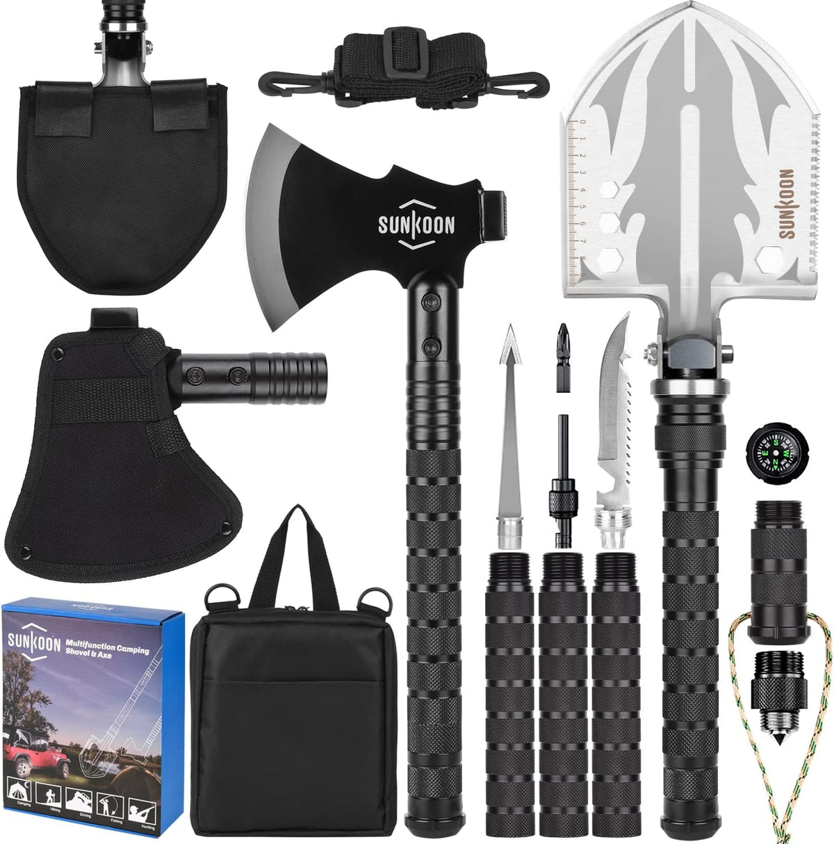 Camping Folding Shovel with High Carbon Steel Storage Pouch M769
