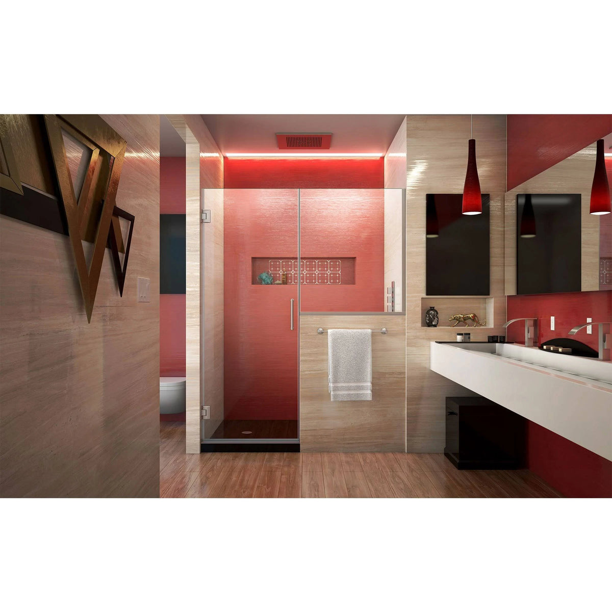 Brushed Nickel Hinged Shower Door N169