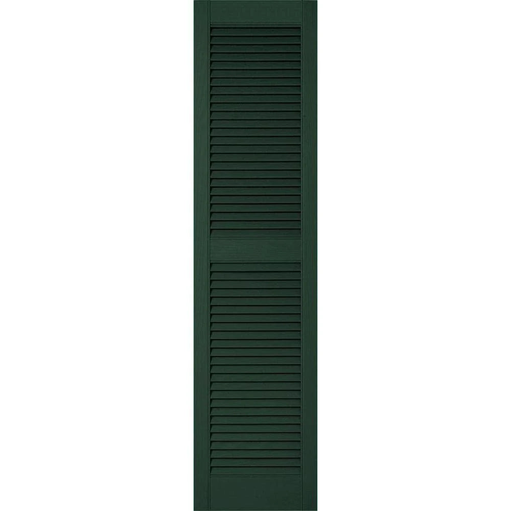Midnight Green Vinyl Louvered Shutters Pair O7877
