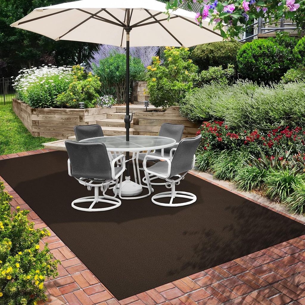 Indoor Outdoor Carpet with Rubber Marine Backing - Dark Brown - 6 Feet x 10 Feet M216