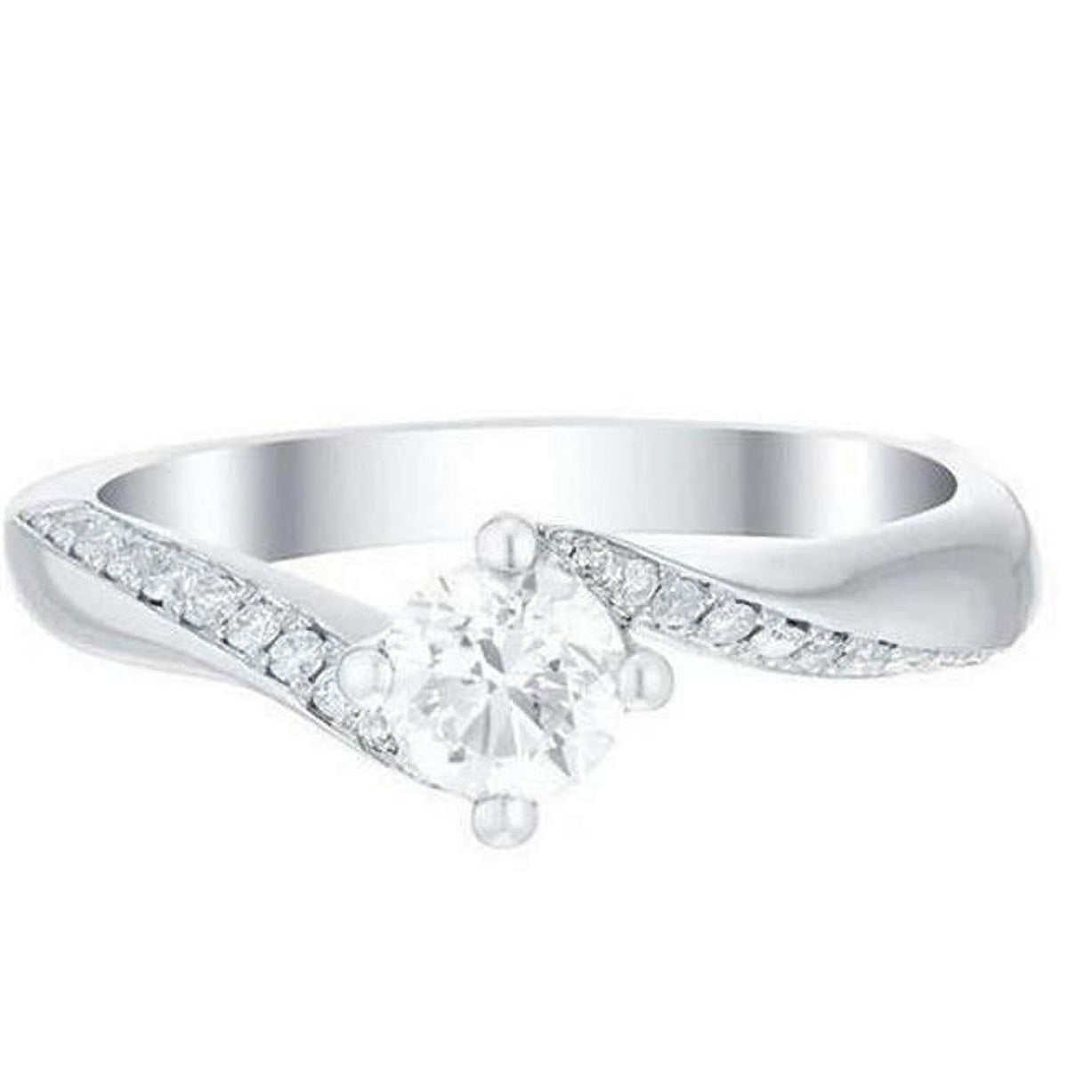 Sparkling Round Cut 2.50 CT Diamond Anniversary Ring, 14K White Gold - Size 6.5 O140237