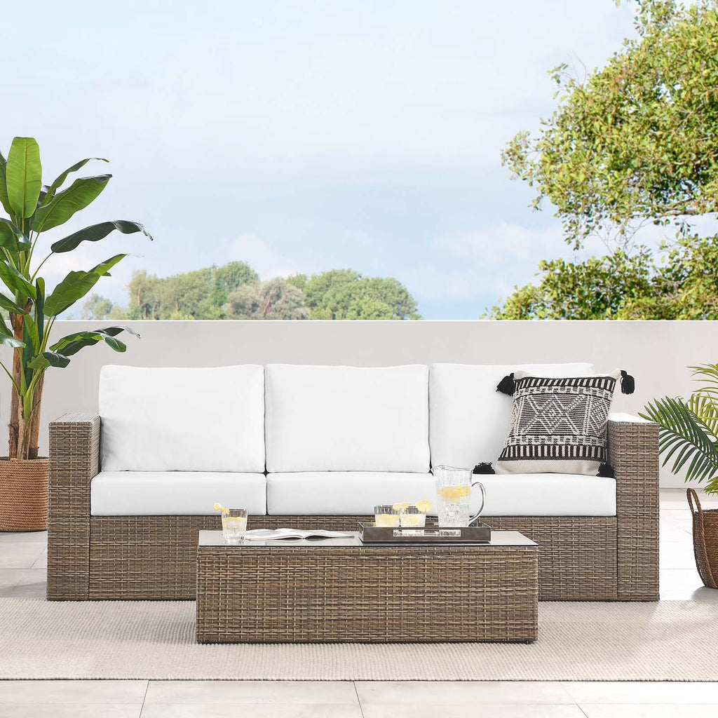2-Piece Outdoor Patio Furniture Set in Cappuccino White O613
