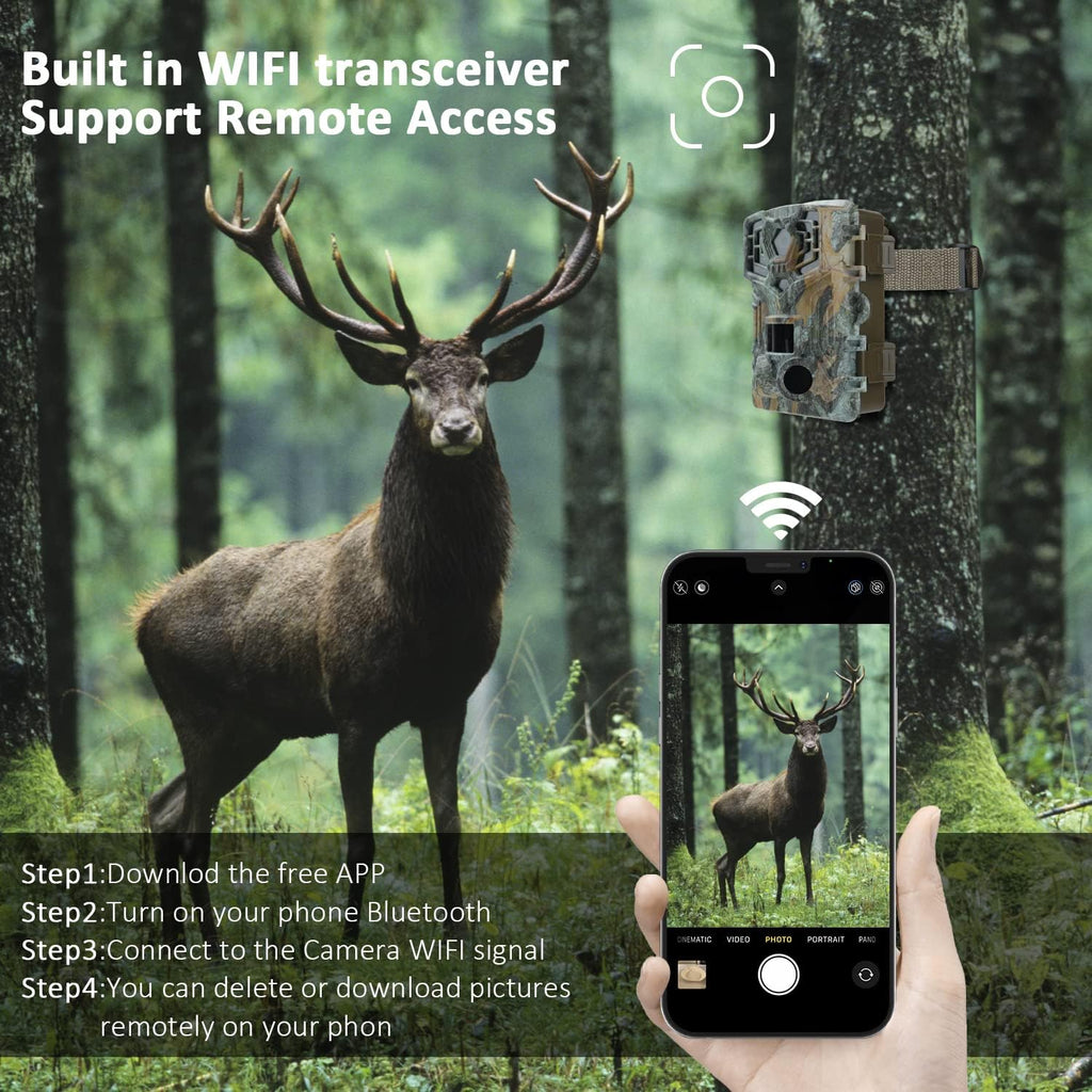 4K 32MP Bluetooth Wildlife Camera with Night Vision B207