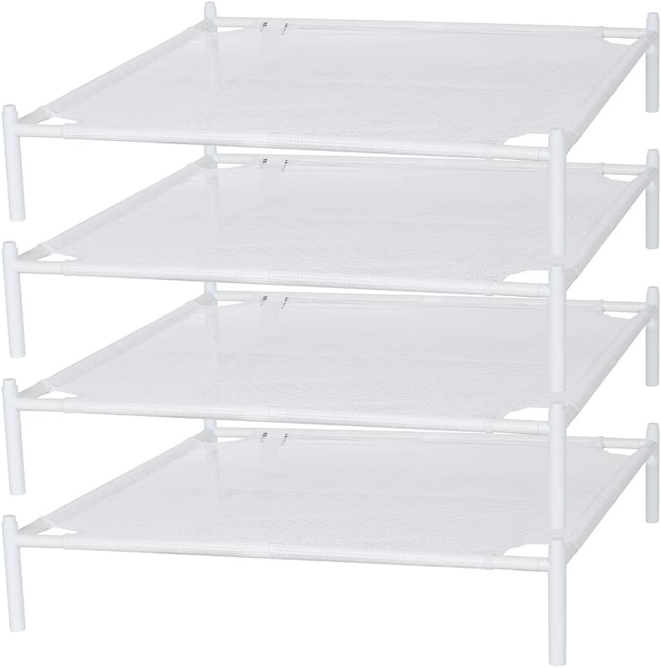 White 4-Pack Stackable Mesh Laundry Drying Rack H114091