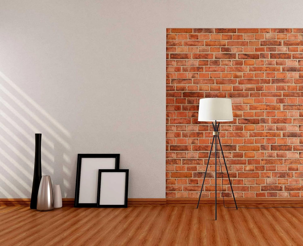Black Tripod Floor Lamp with Antique Brass Accent P53635