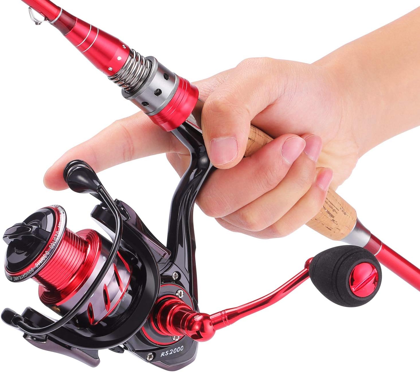 Lightweight Baitcaster Combo Fishing Rod and Reel, 4 Pieces, Pack of 2 W144