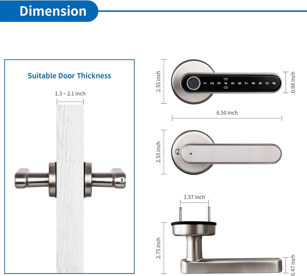 Smart Lock with WiFi App Fingerprint Door Lock J965450