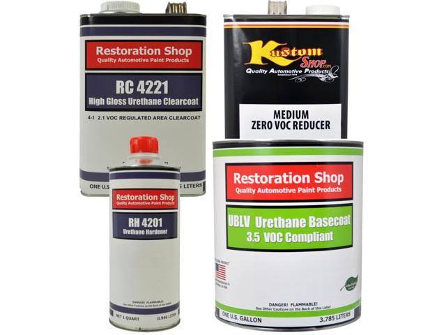 Ermine White Gallon Low VOC Urethane Basecoat Clearcoat Car Auto Paint Kit A17737