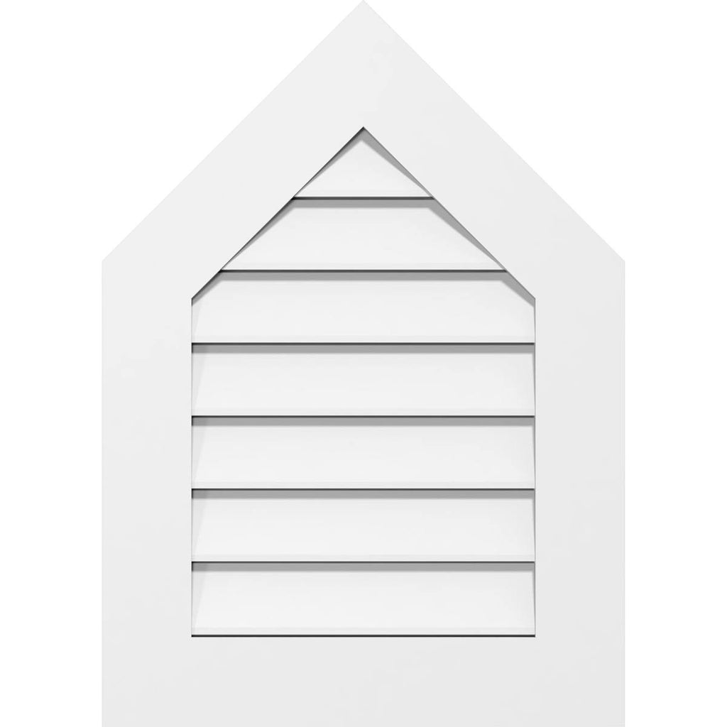 16x22W x 36x22H Peaked Top Surface Mount PVC Gable Vent 9/12 Pitch H209043