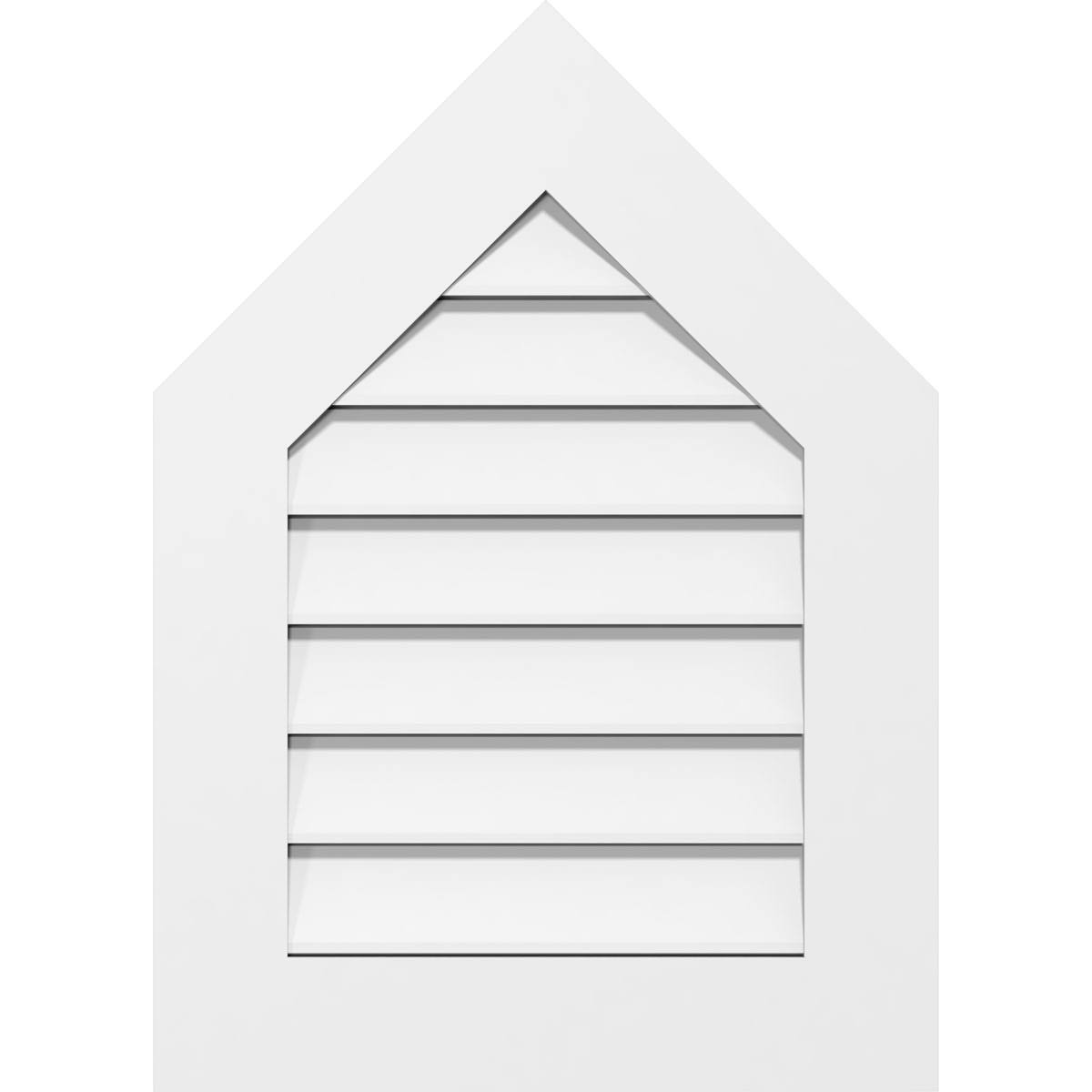 16x22W x 36x22H Peaked Top Surface Mount PVC Gable Vent 9/12 Pitch H209043