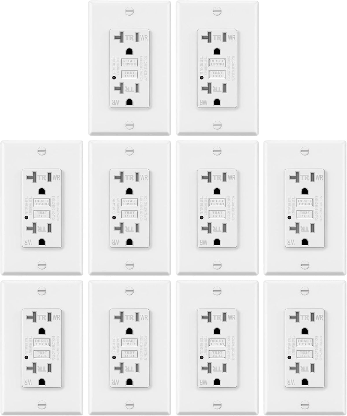 20A WR GFCI Outlet with LED Indicator, White N174