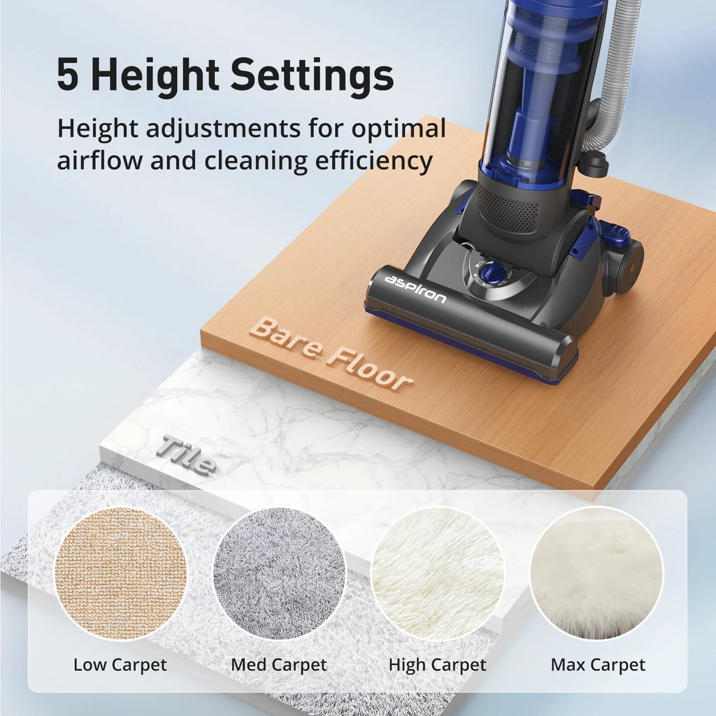 Aspiron Bagless Upright Vacuum Cleaner, 25Kpa, 3L Dust Cup O5645