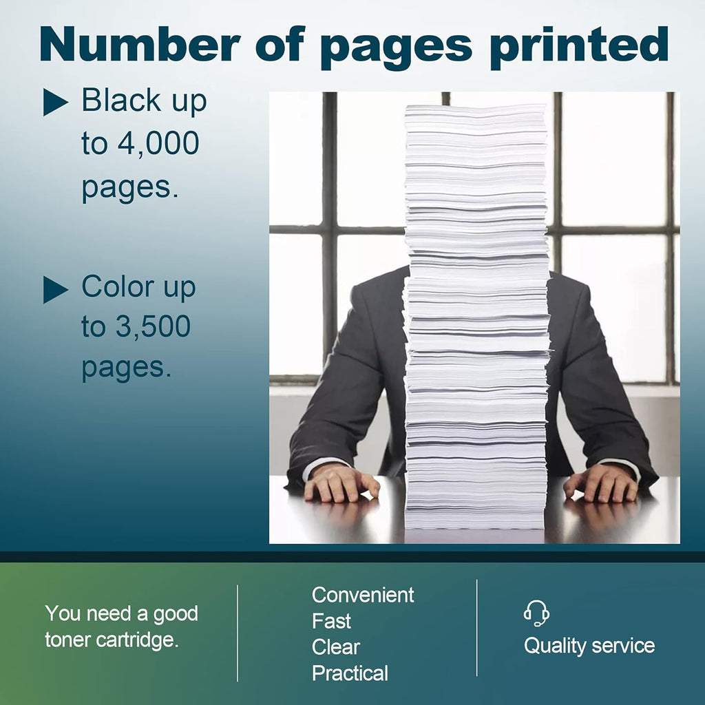 4 Pack High Yield Toner Cartridge for Brother Printer Q718633