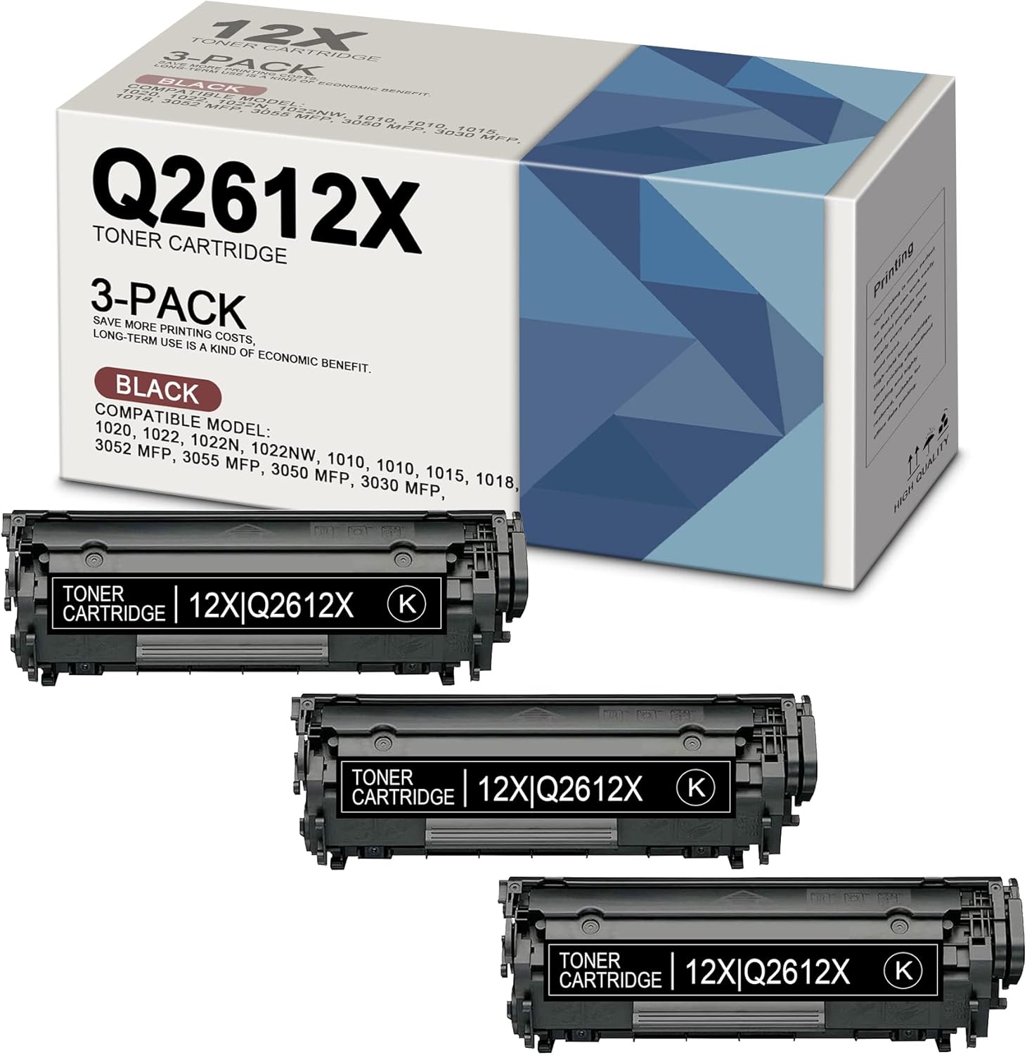 12X Compatible High Yield Toner Cartridge (3-Pack, Black) Q78828