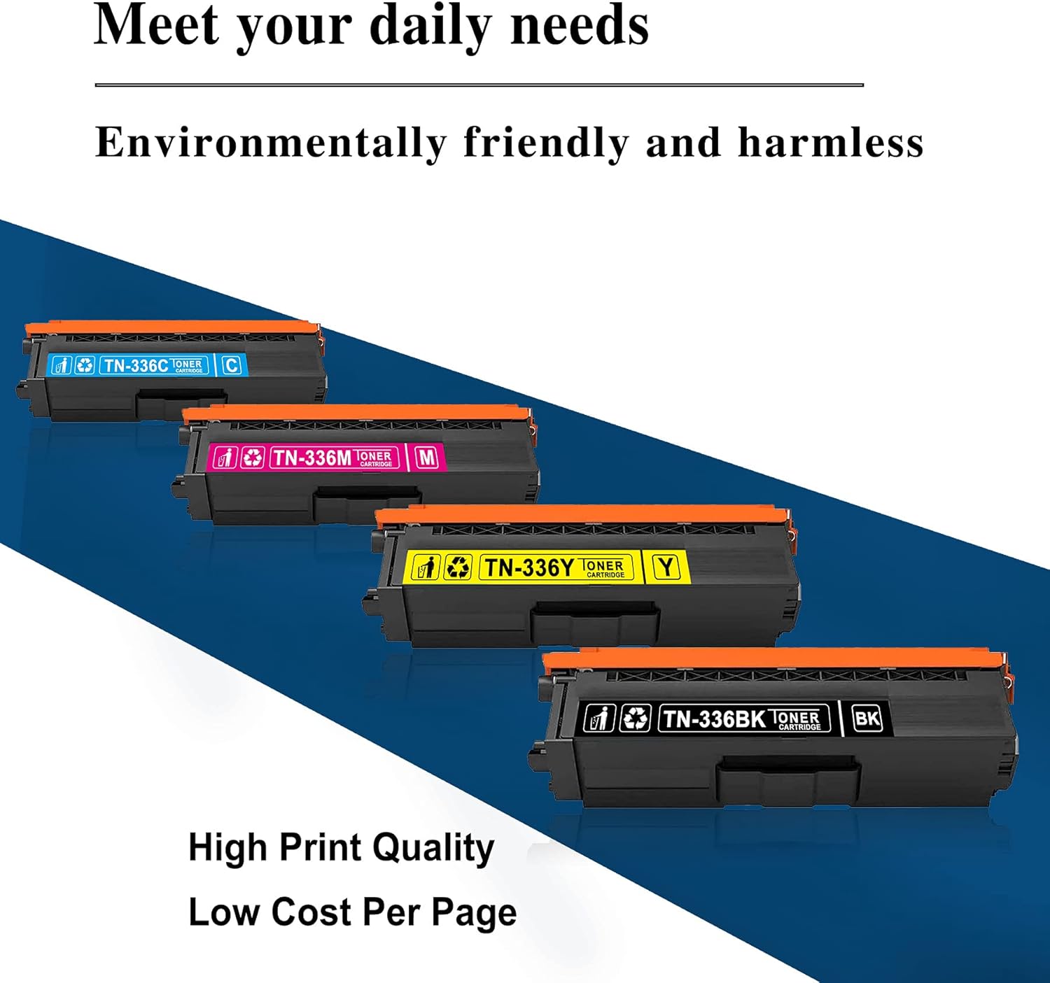 4 Pack High Yield Toner Cartridge for Brother Printer Q718633